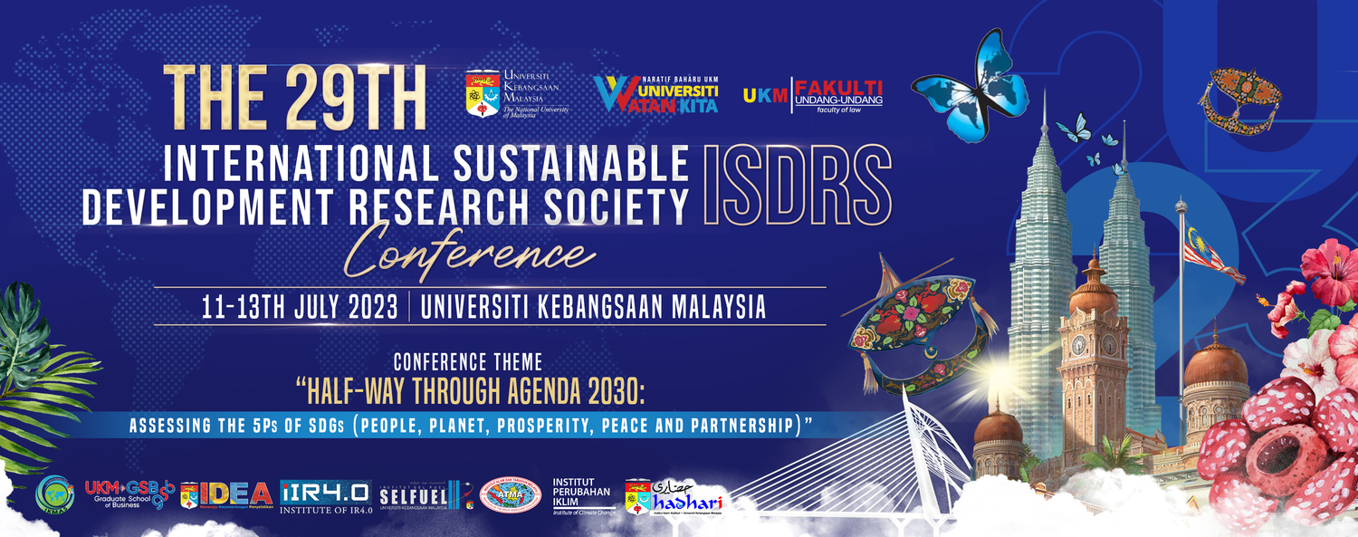 29th ISDRS Conference 1113th July 2023 Universiti Kebangsaan